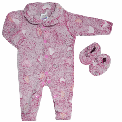 Kit Macacão Prematuro Fleece Coração