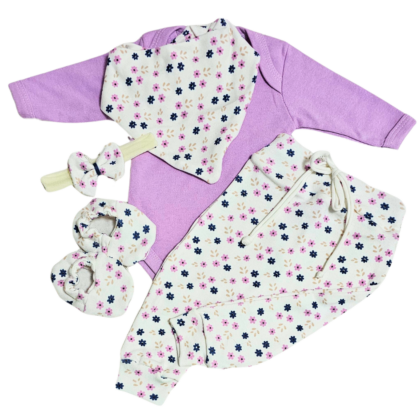 Conjunto Saruel Prematuro Flores Delicadas