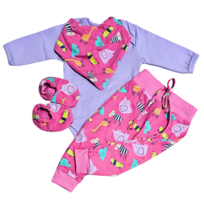 Conjunto Saruel Prematuro Zoo Rosa