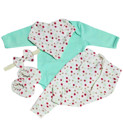 Conjunto Saruel Prematuro Flores Delicadas