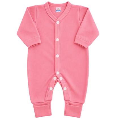 Macacão Prematuro Suedine Rosa Chicletes