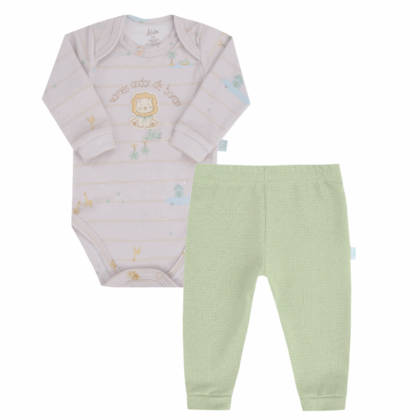 Body e Calça Prematuro Suedine Premium Luxo Bordado