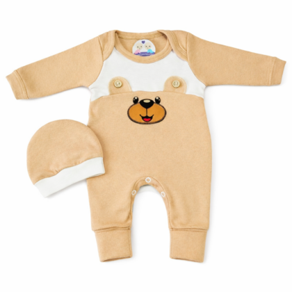 Macacão Prematuro Suedine Ursinho Com Gorro