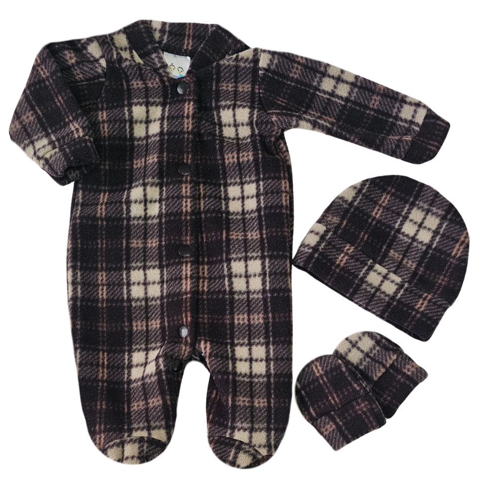 Kit Macacão Prematuro Microsoft Xadrez Inverno