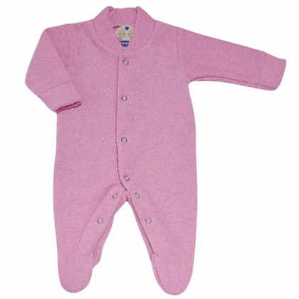 Macacão Prematuro Plush Bouclé Peluciado Premium Rosa