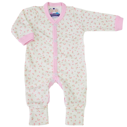 Macacão Prematuro Suedine Flor Rosa