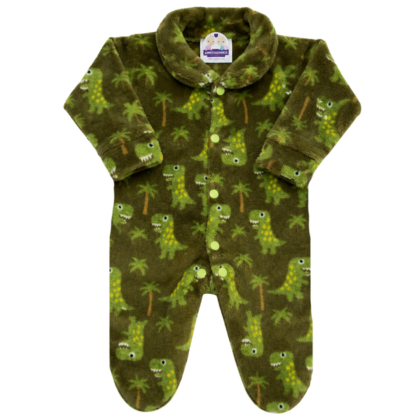 Macacão Prematuro Fleece Dino Feliz