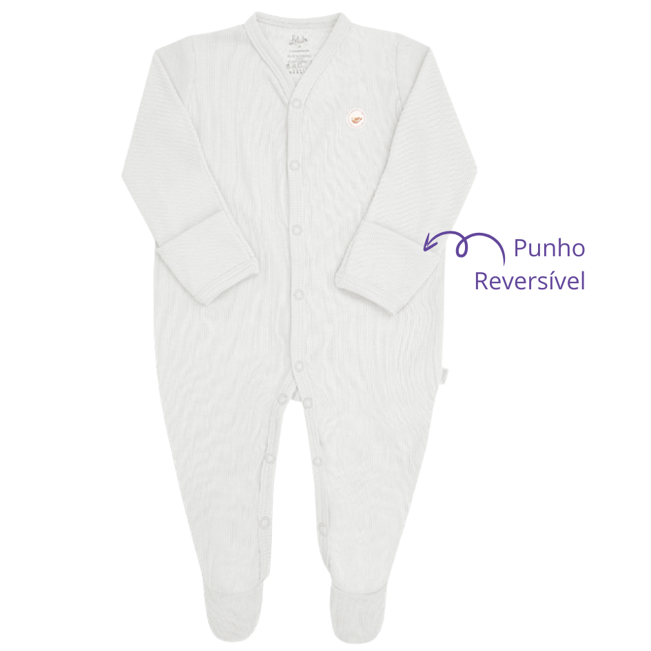 Macacão Prematuro Canelado Luxo Off