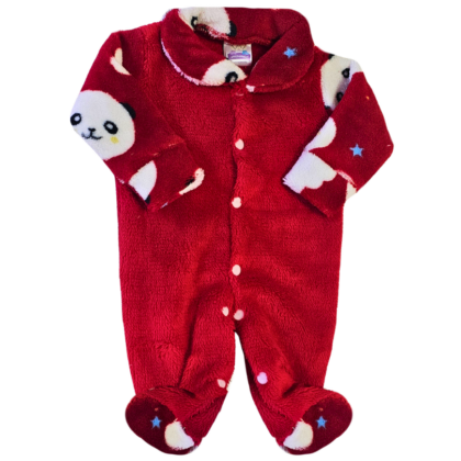 Macacão Prematuro Fleece Detalhe Ursinho
