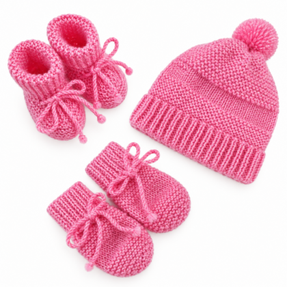 Kit Tricot Prematuro Amor em Cada Ponto Pink