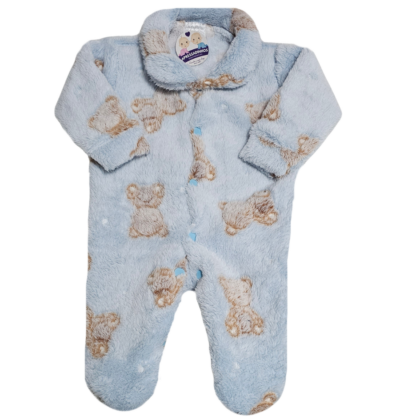 Macacão Prematuro Fleece Urso Azul