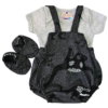 Jardineira Romper Prematuro Dino Black