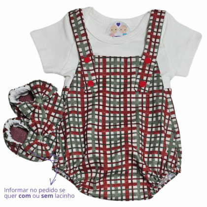 Jardineira Romper Prematuro Primeiro Natal