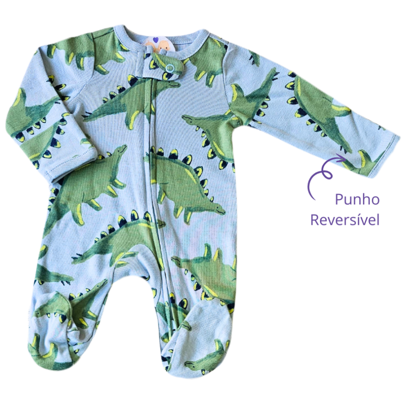 Macacão Prematuro Suedine Zíper Dino - Image 2
