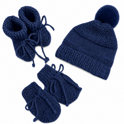 Kit Tricot Prematuro Amor em Cada Ponto Marinho