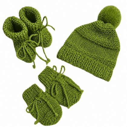 Kit Tricot Prematuro Amor em Cada Ponto Verde Estiloso