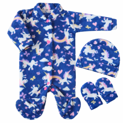 Kit Macacão Prematuro Microsoft Unicórnio Marinho