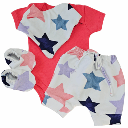Conjunto Shorts Prematuro Estrela em Aquarela