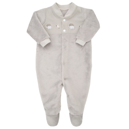 Macacão Prematuro Fleece Luxo Cinza