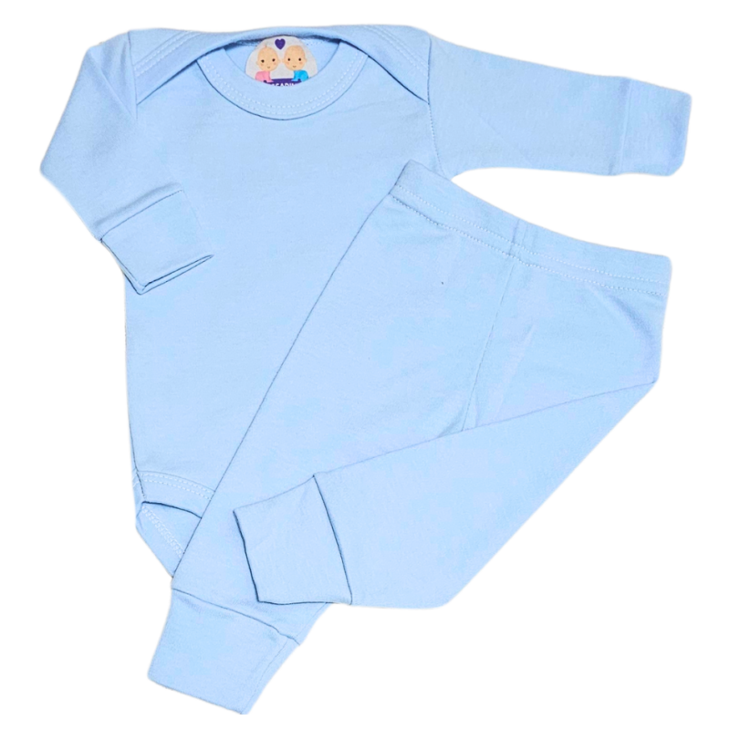 Body e Calça Prematuro Suedine Premium Azul