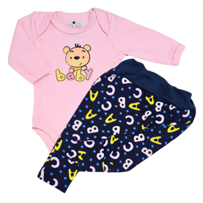 Body e Calça Prematuro Suedine Baby ABC