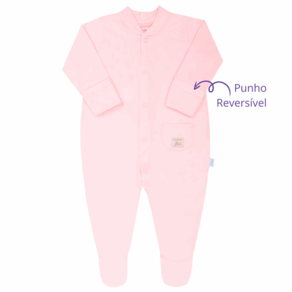 Macacão Prematuro Suedine Premium Luxo Rosa