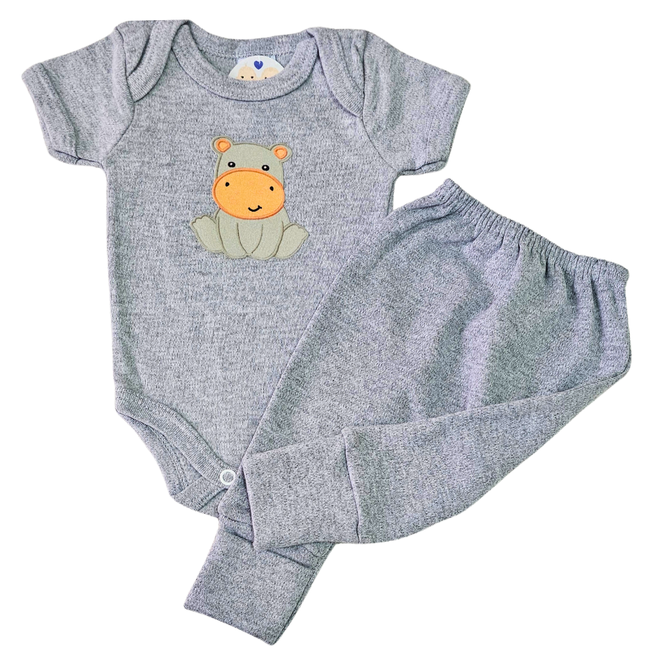 Body e Calça Prematuro Suedine Hipo Feliz