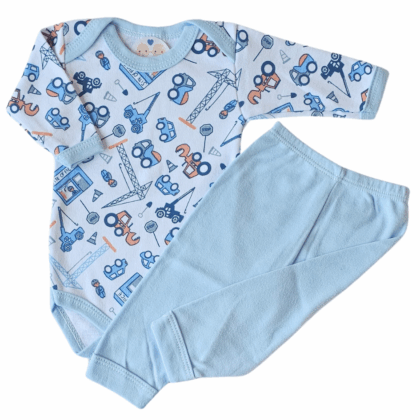 Body e Calça Prematuro Suedine Premium Carrinhos