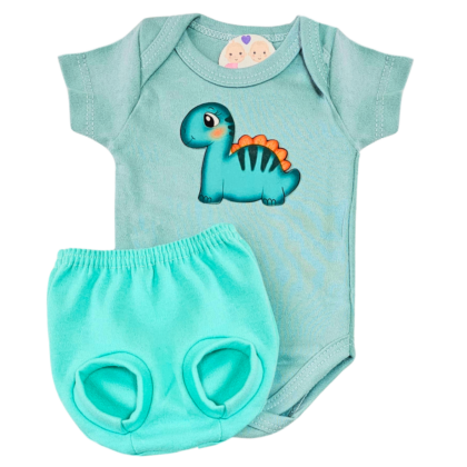 Conjunto Tapa Fralda Prematuro Suedine Dino Fofo