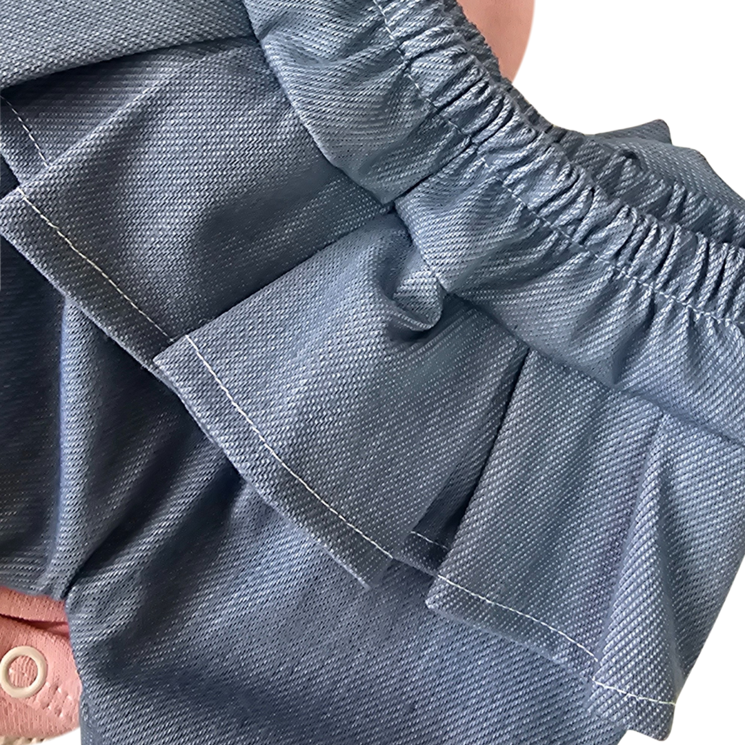 Conjunto Shorts Prematuro Estilo Jeans Claro Apressadinha - Imagem 2