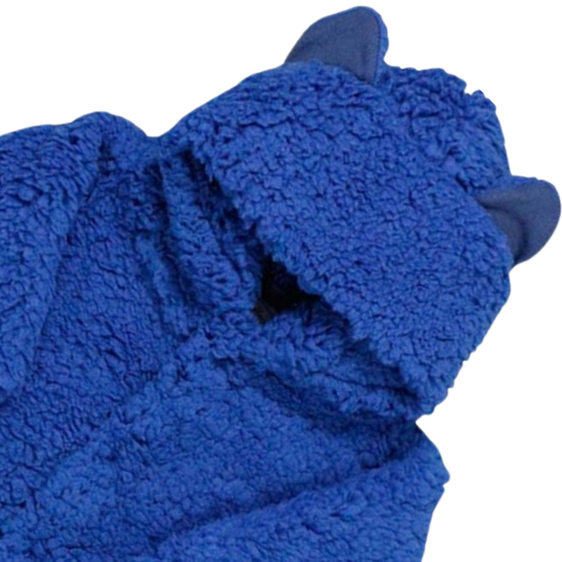 Macacão Prematuro Pelúcia Teddy Azul Royal - Image 2