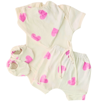 Conjunto Shorts Prematuro Coração da Mamãe