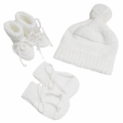 Kit Tricot Prematuro Amor em Cada Ponto Branco Brilho