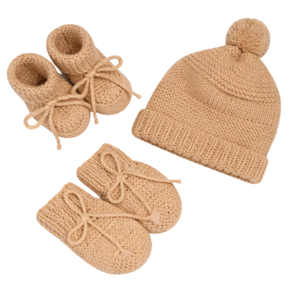 Kit Tricot Prematuro Amor em Cada Ponto Rosa Brilho Caramelo