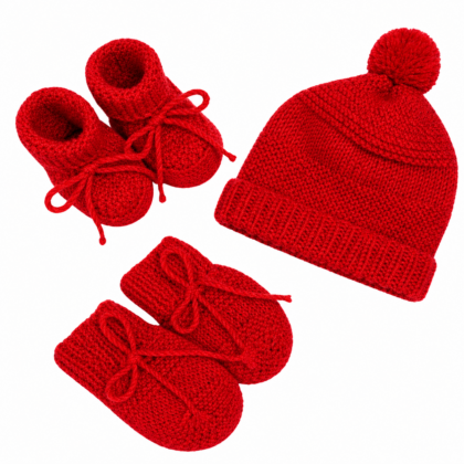 Kit Tricot Prematuro Amor em Cada Ponto Vermelho