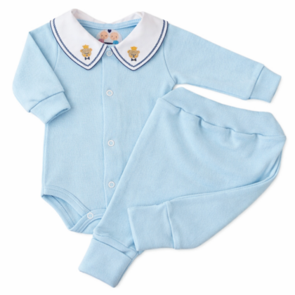 Body e Calça Prematuro Suedine Especial Azul