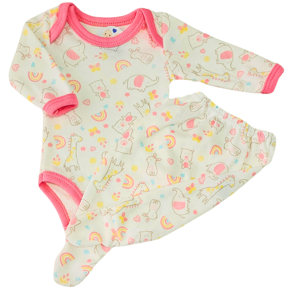 Body e Calça Prematuro Canelado Florestinha Feliz