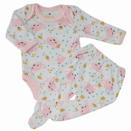 Body e Calça Prematuro Canelado Raposinha Feliz