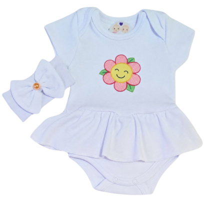 Body Vestido Suedine Prematuro Meu Primeiro Branquinho Básico