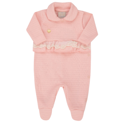 Macacão Prematuro Tricot Leve Premium Rosa