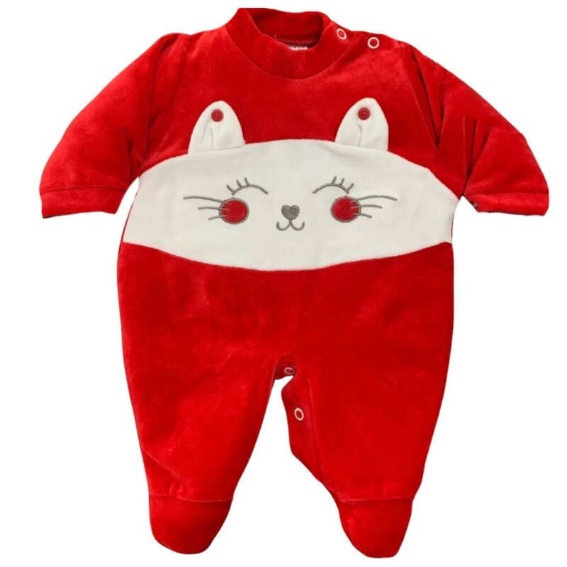 Macacão Prematuro Plush Bordado Vermelho