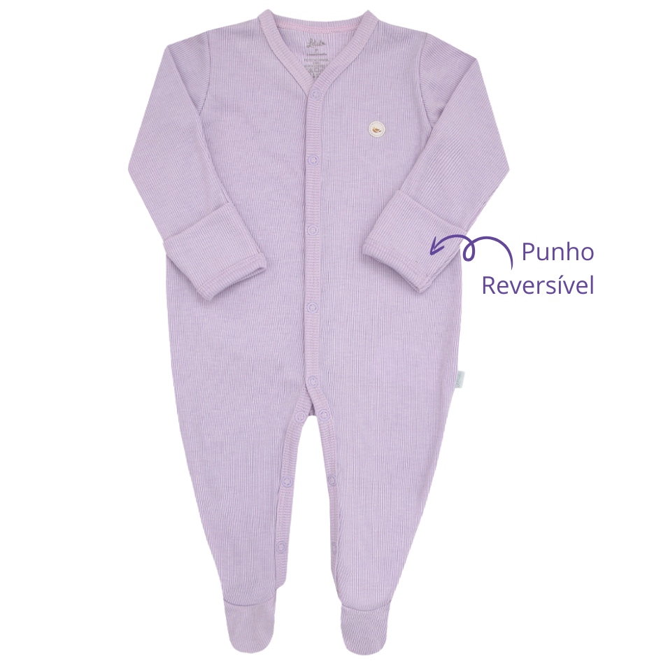 Macacão Prematuro Canelado Luxo Lilás