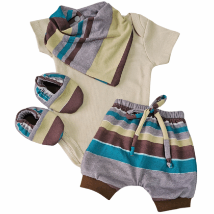 Conjunto Shorts Prematuro Listras Modernas