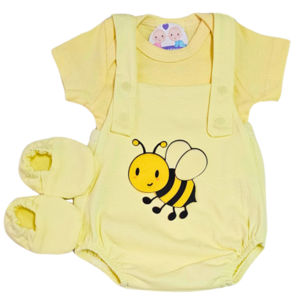 Jardineira Romper Prematuro Doce Abelhinha