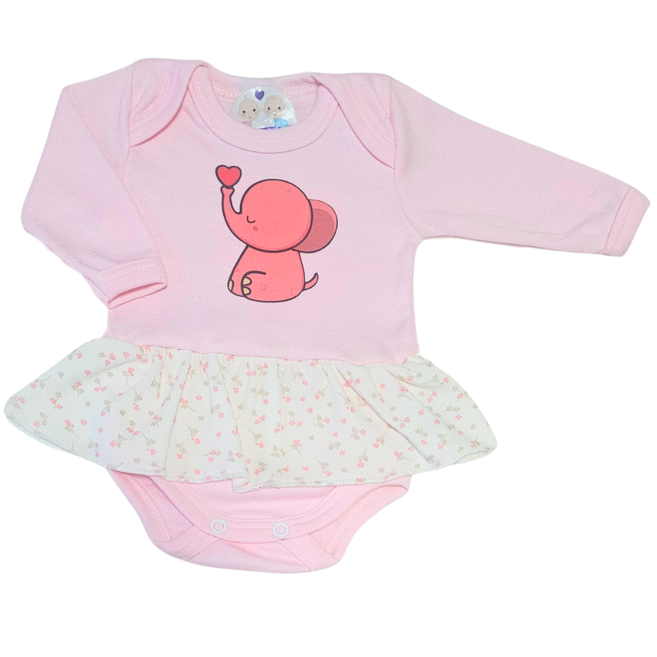 Body Vestido Suedine Prematuro Elefantinha Amorosa