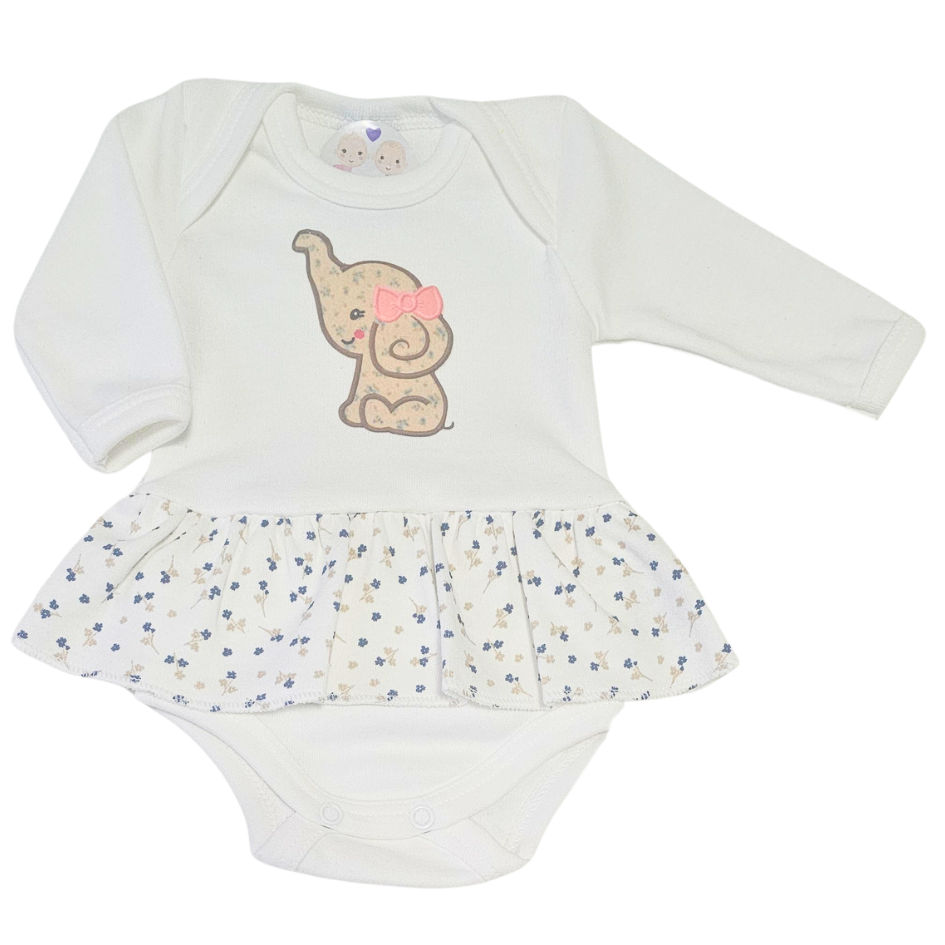Body Vestido Suedine Prematuro Elefantinha Feliz