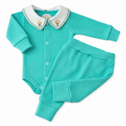 Body e Calça Prematuro Suedine Especial Verde