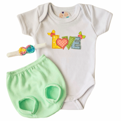 Conjunto Tapa Fralda Prematuro Suedine Love