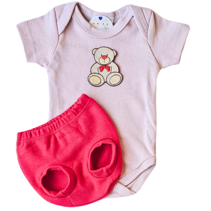 Conjunto Tapa Fralda Prematuro Suedine Ursinho Amigo