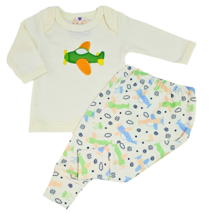 Camiseta e Calça Prematuro Suedine Aviãozinho